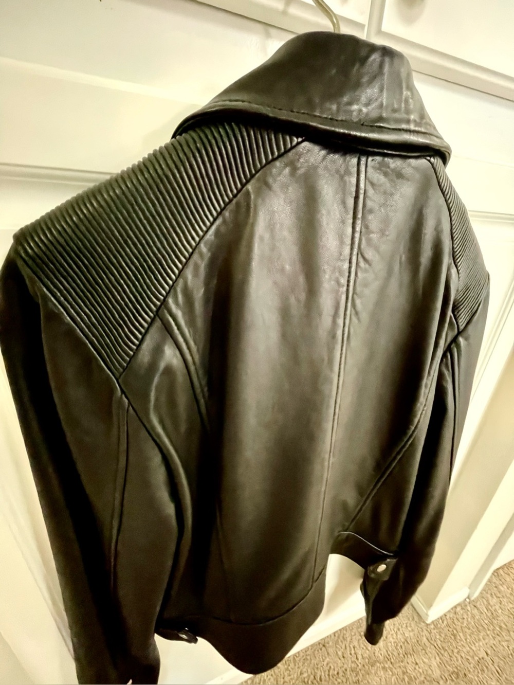 Joe's Jeans Black Genuine Soft Lamb Leather Moto Jacket NEW - Picture 13 of 15